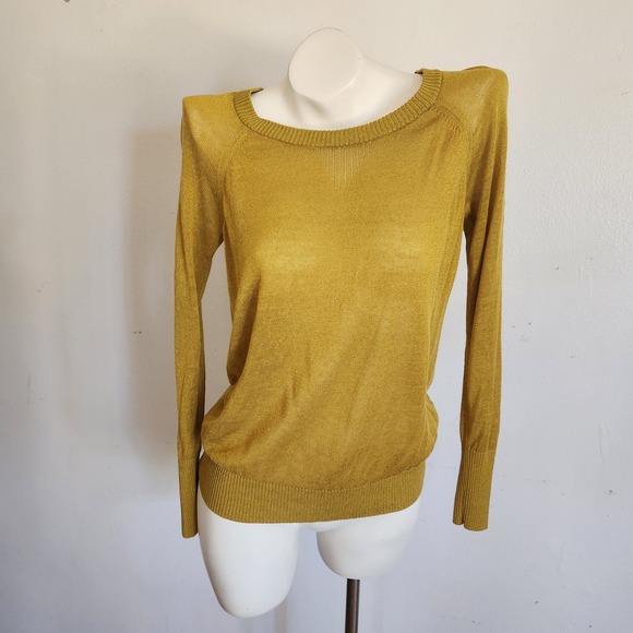 Banana Republic Sweaters - Banana Republic Heritage Linen Blend Sweater XS Mustard Thin Knit Lightweight